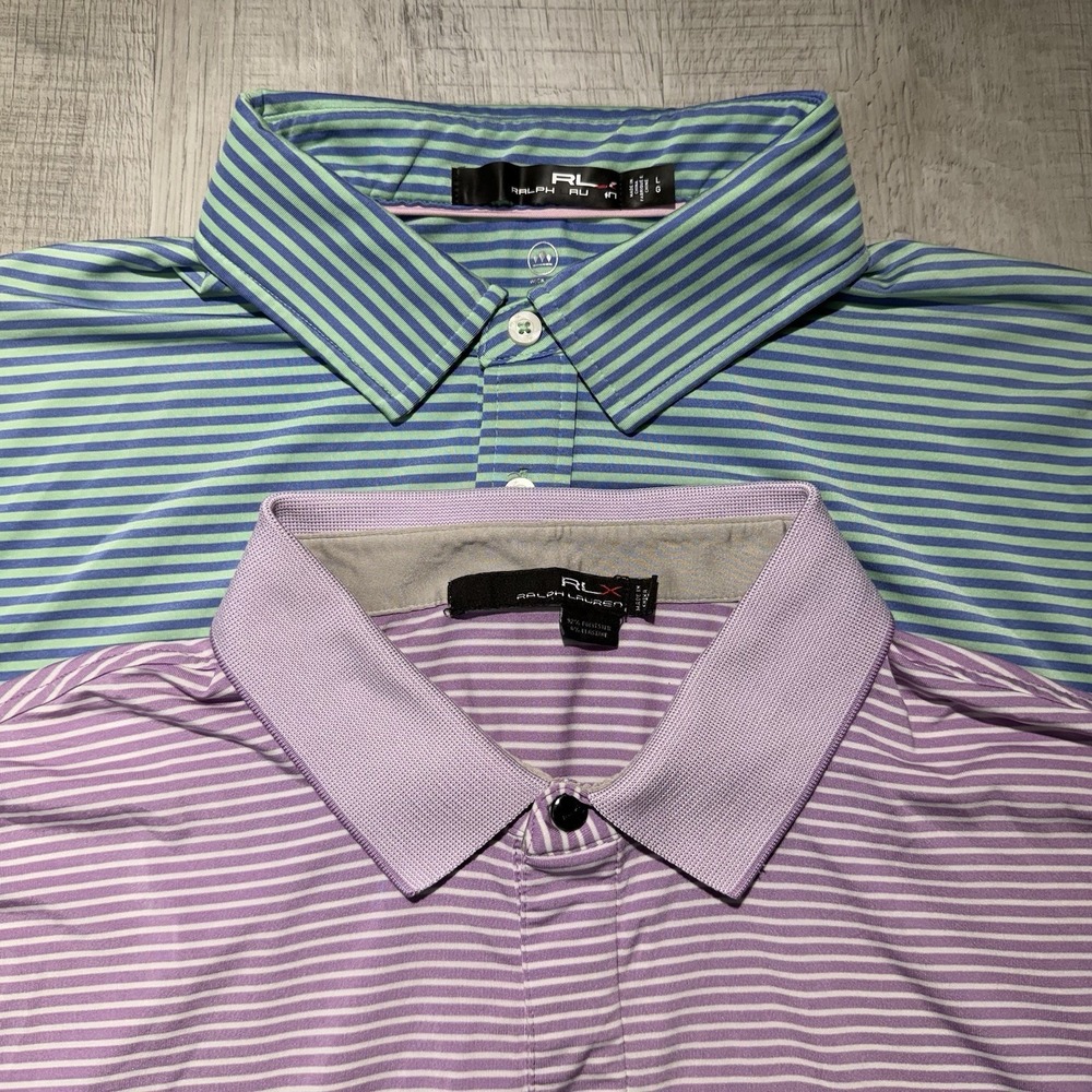 Lot 2 RLX Golf Polo Shirt Men's Large Striped